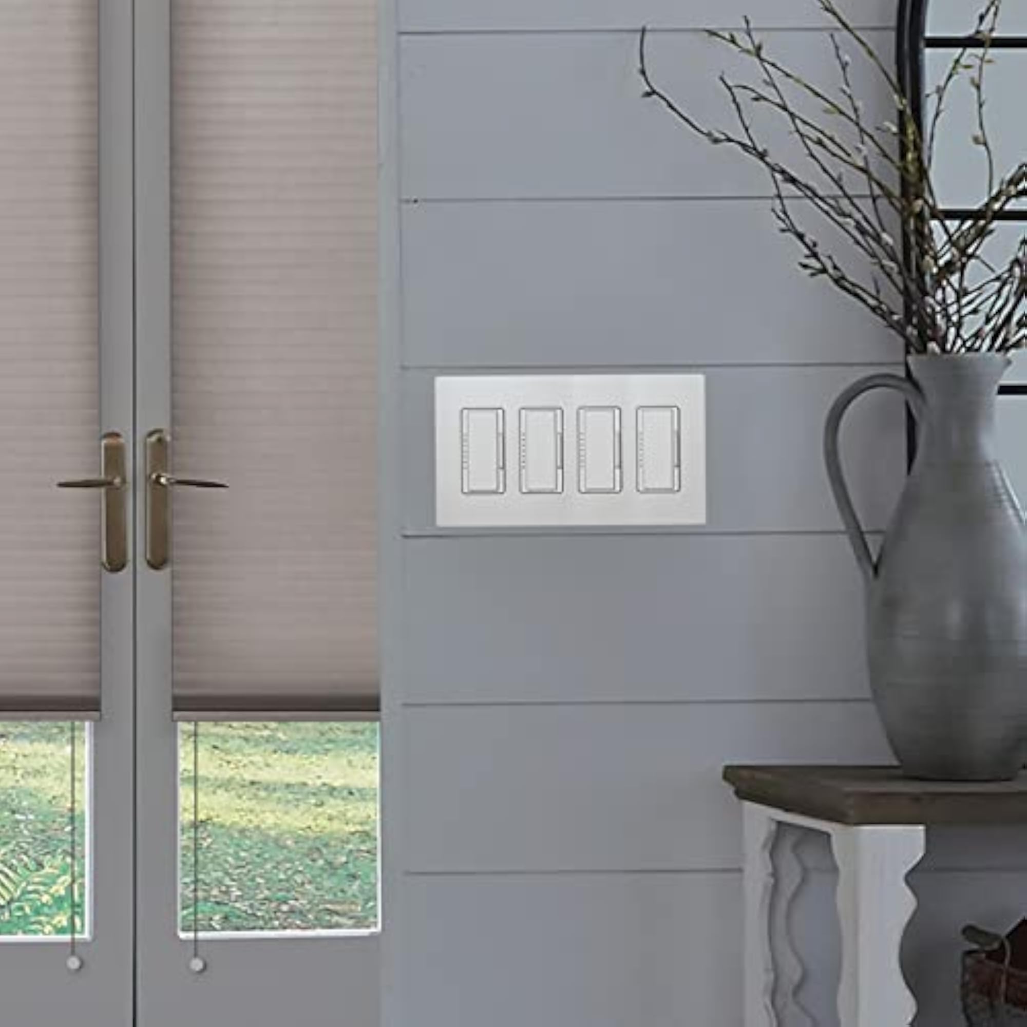 CW-4-WH 4-Gang Claro Wall Plate, White